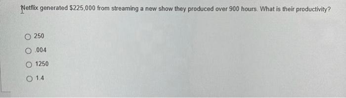 Netfix generated $225,000 from streaming a new