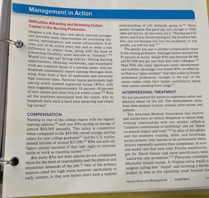 Please read the Management In Action Case on p.