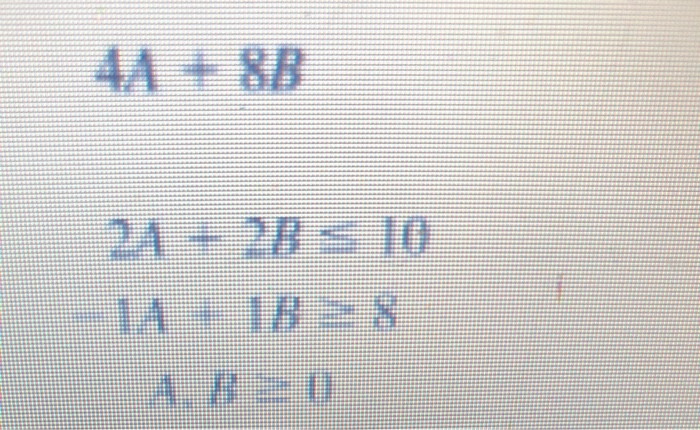does the following linear program involve