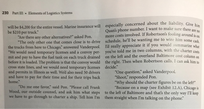 This question is from Contemporary Logistics 11th