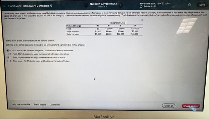 pls help Homework Homework 2 (Module A) Question