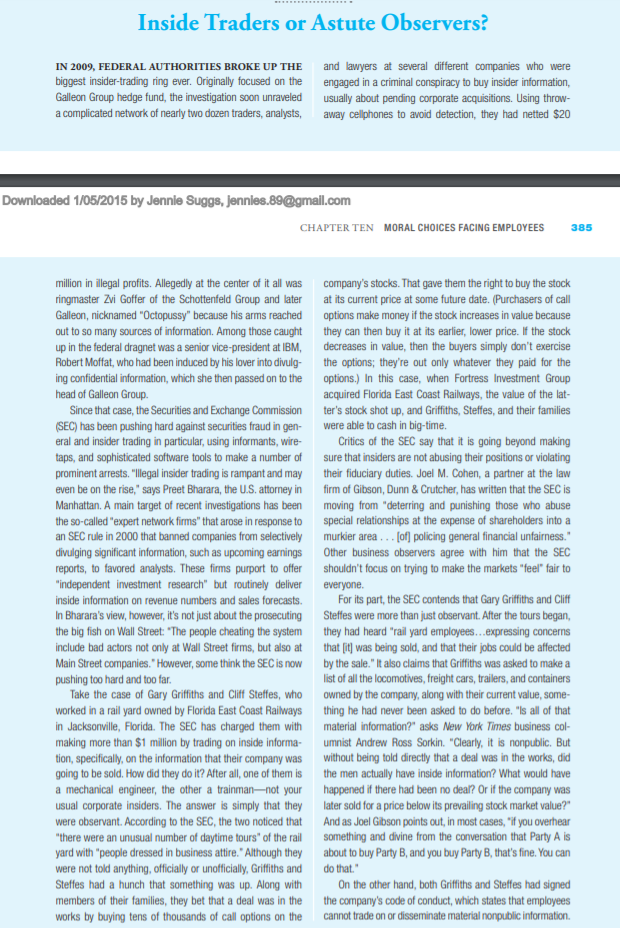 Read this then answer question 1 Question 1: