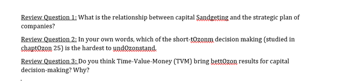 Solve Question 3 only Review Question 1: What is