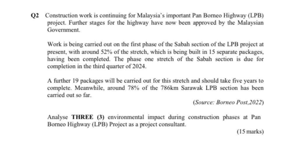 Construction work is continuing for Malaysia's