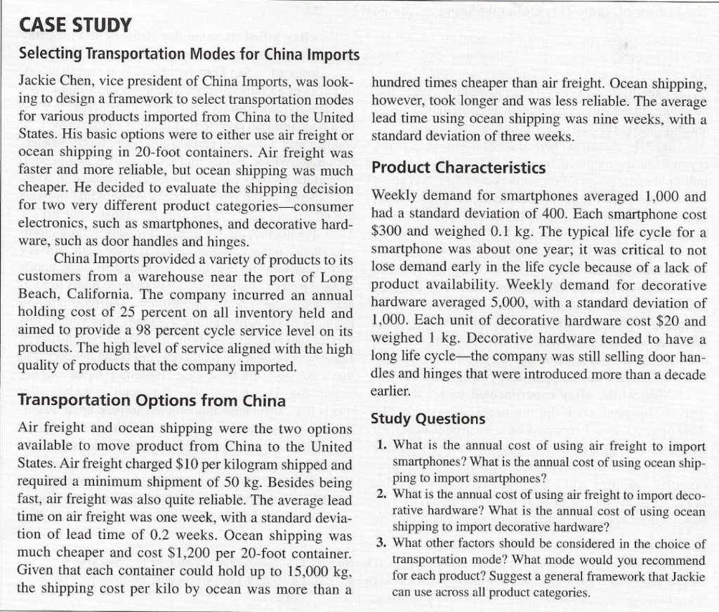 answer parts 1-3 CASE STUDY Selecting