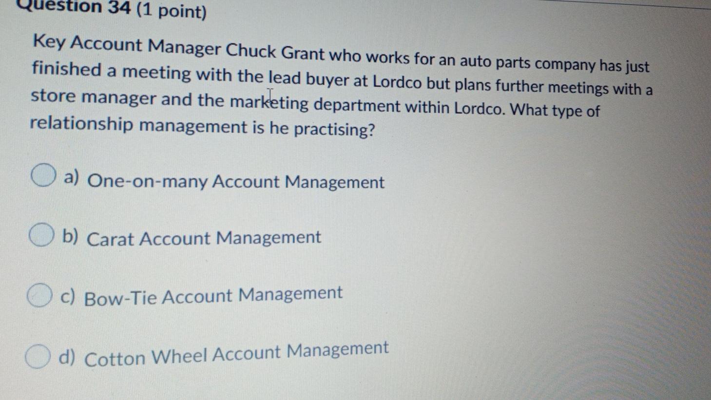 Question 35 (1 point) Supplier rationalization