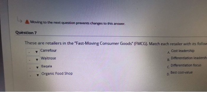 Moving to the next question prevents changes to