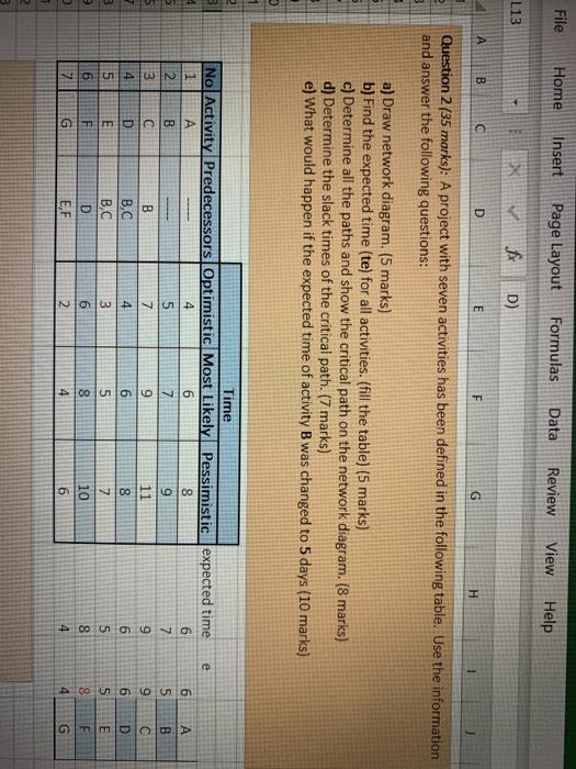 solve it in excel File Home Insert Page Layout