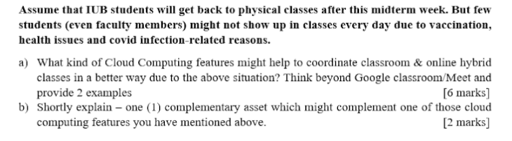 Assume that IUB students will get back to