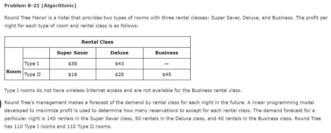 Problem 8-21 (Algorithmic) Round Tree Manor is a