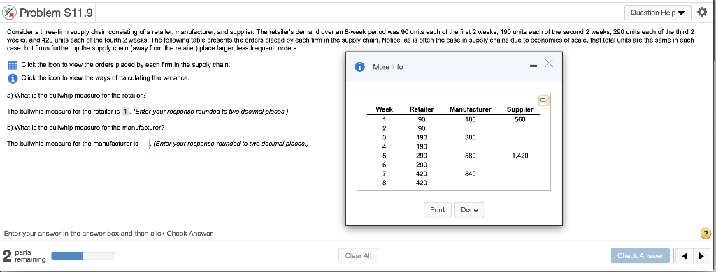 Problem S11.9 Question Help Consider a three-firm