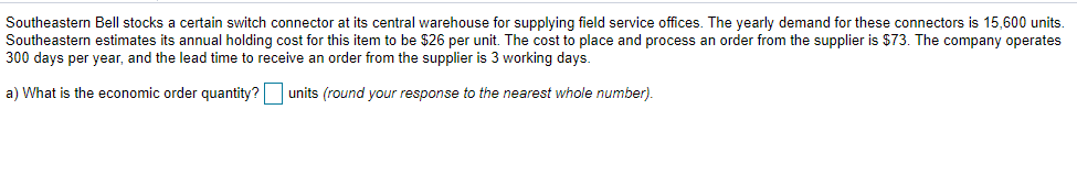 Southeastern Bell stocks a certain switch