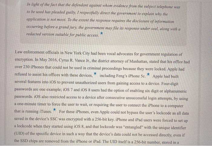 Group Post-class Memo #2 Regarding the Apple