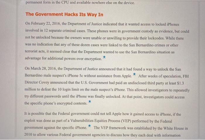 Group Post-class Memo #2 Regarding the Apple