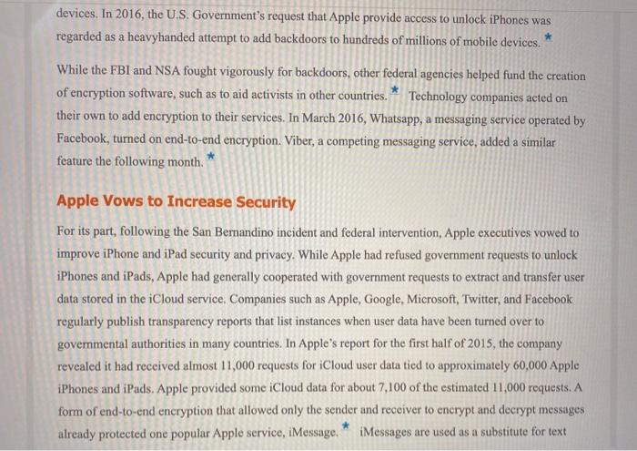 Group Post-class Memo #2 Regarding the Apple