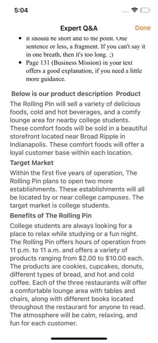 Focus on the financial analysis of our Bakery,