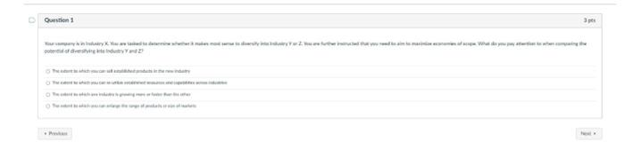 The subject is Business Strategic Management If