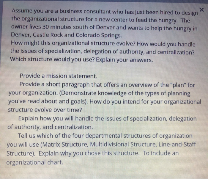 Assume you are a business consultant who has just