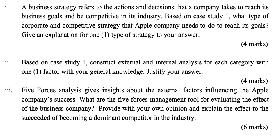 CASE STUDY 1 Computing company, Apple has