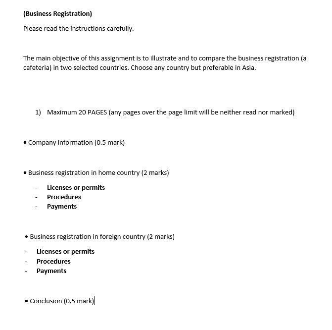 (Business Registration) Please read the