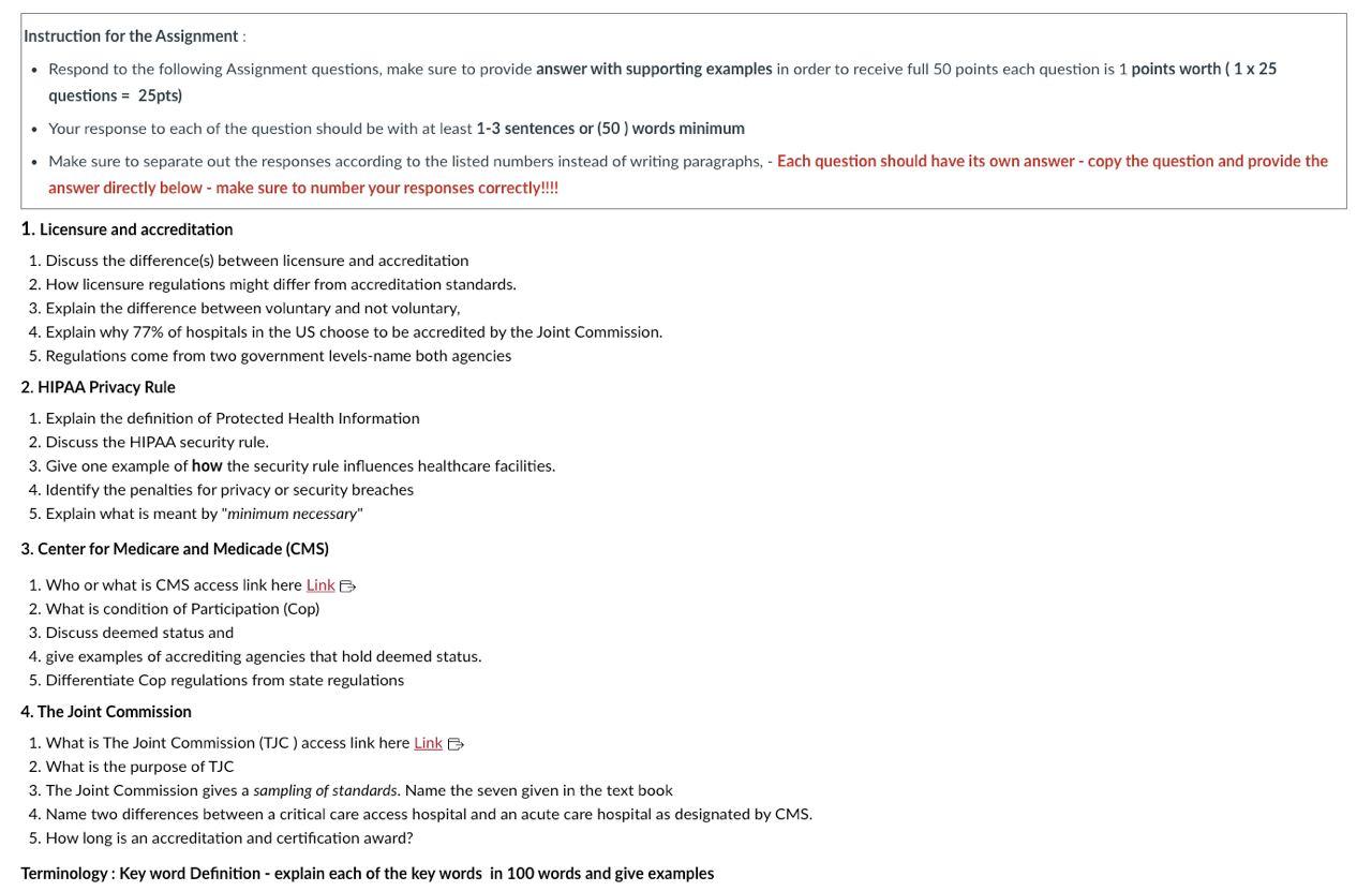 Instruction for the Assignment : - Respond to the