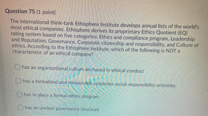 Question 71 (1 point) IWin is an Ottawa Based