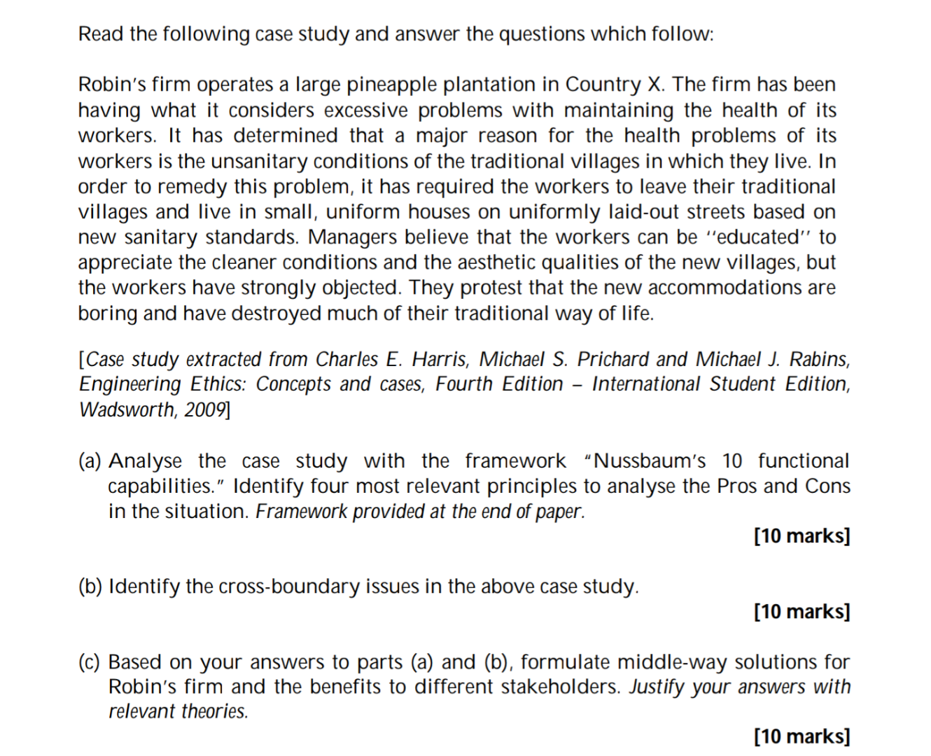 Engineering Ethics the naussbaum is at the end
