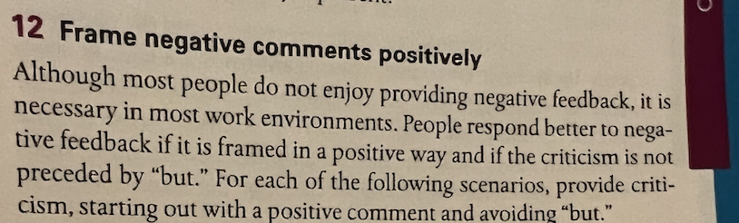 Please answer all 12 Frame negative comments