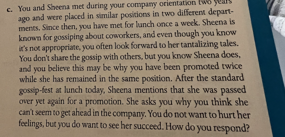 Please answer all 12 Frame negative comments