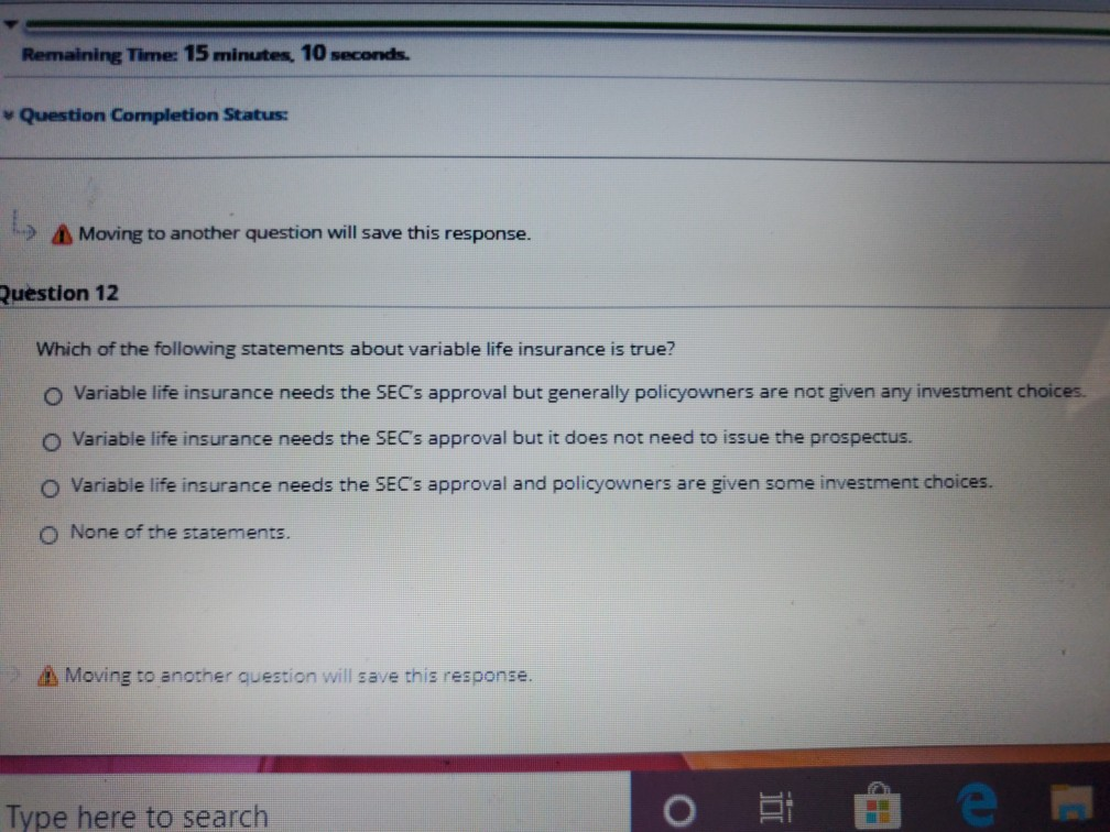 Remaining Time: 15 minutes, 10 seconds. Question