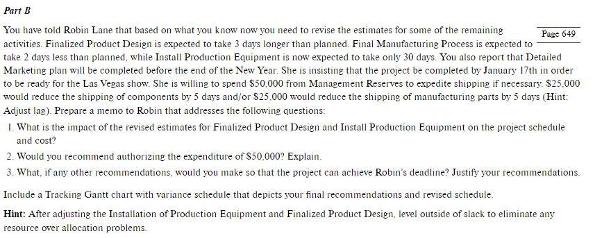 please show work on excel ms project TABLE A2.5