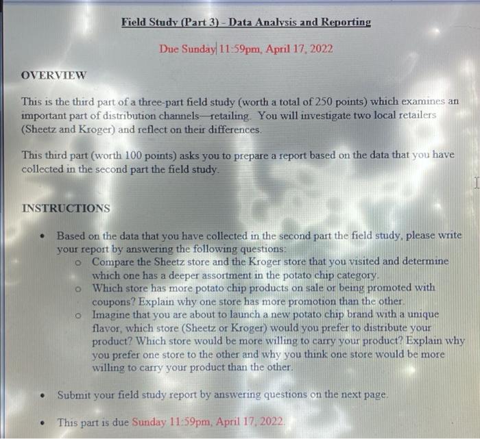 Field Study (Part 3) - Data Analysis and