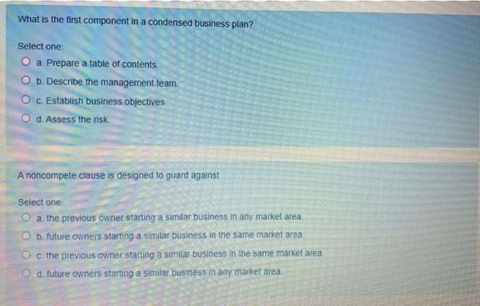 What is the first component in a condensed