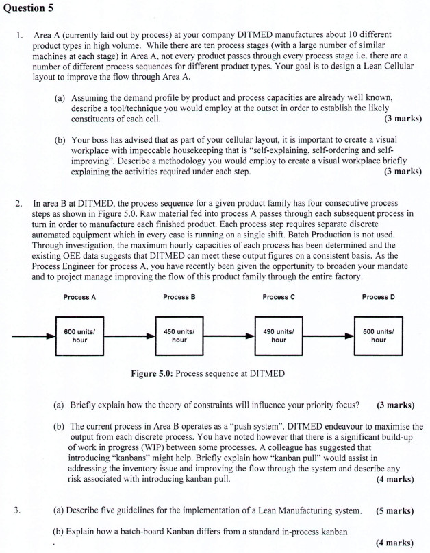 Question 5 1. Area A (currently laid out by