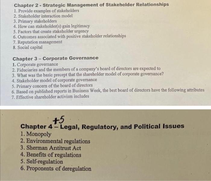 give information or definitions about each please