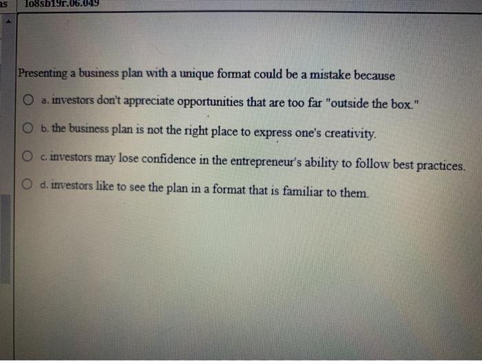 as To8sb19r.06.049 Presenting a business plan