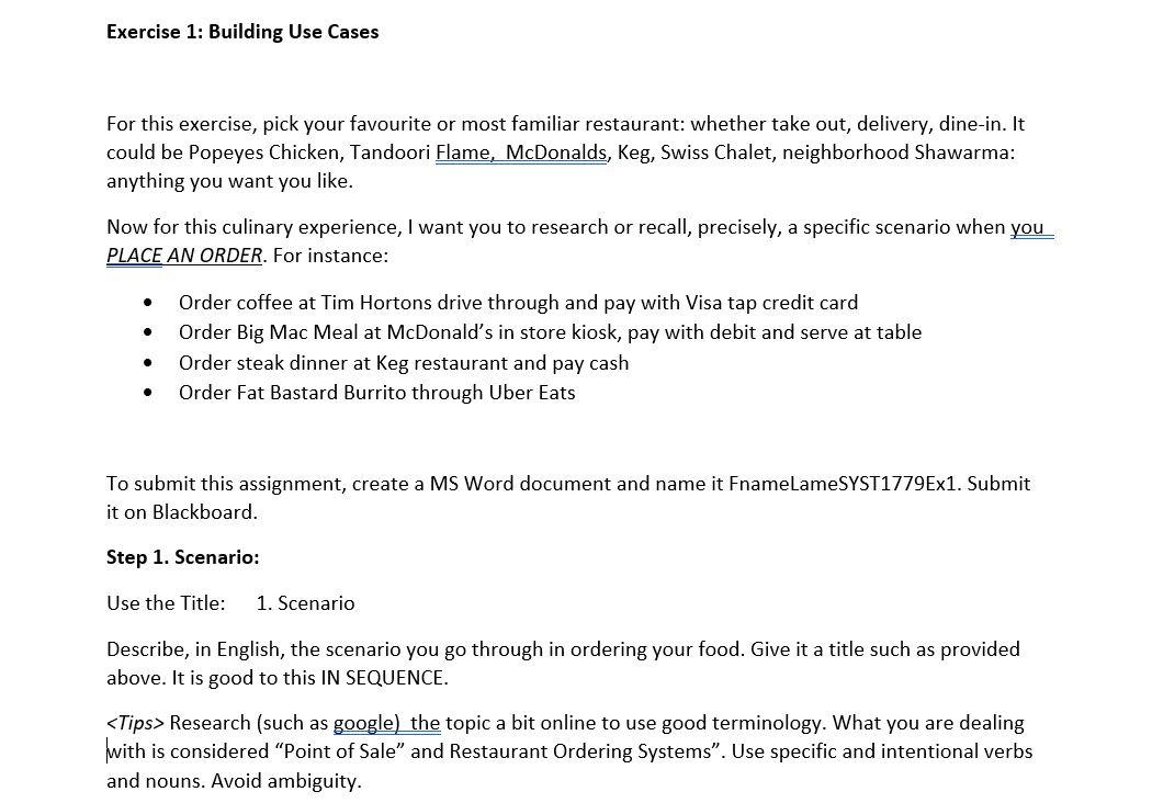 This Use case diagram exercise Exercise 1:
