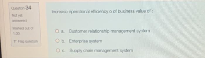 management information systems Question 23 Not