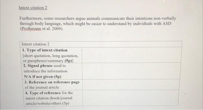 Task A. Below you have been given two intext