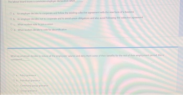 The labour board issues a common employer