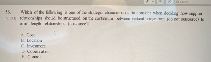 Q Search 56. Which of the following is one of the