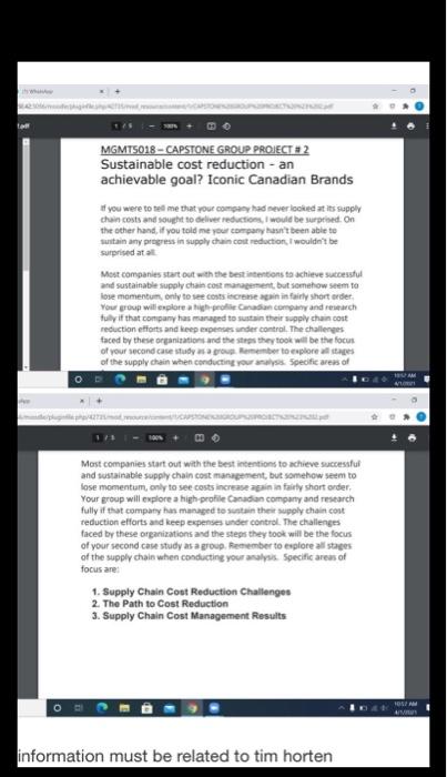 MGMT5018 - CAPSTONE GROUP PROJECT # 2 Sustainable