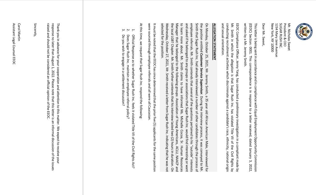 Please review the materials for Sugar Rush and