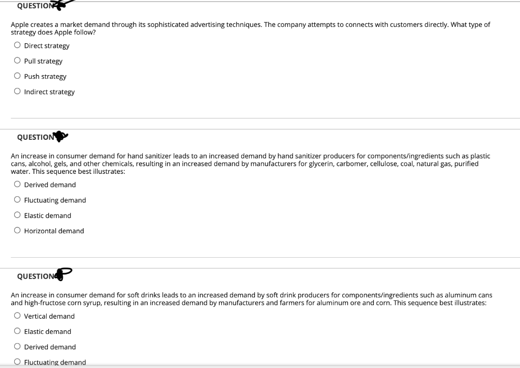 QUESTION Apple creates a market demand through