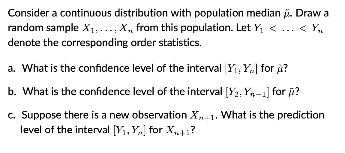 Consider a continuous distribution with