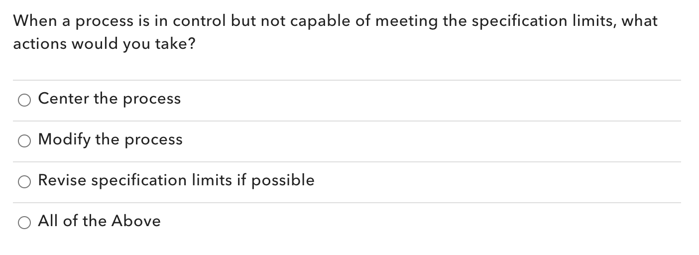 Lean Six Sigma Black Belt When a process is in