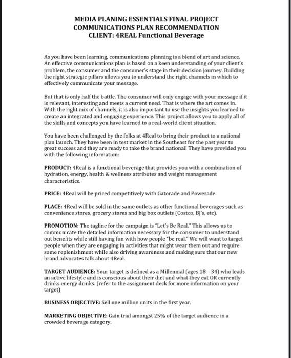 MEDIA PLANING ESSENTIALS FINAL PROJECT