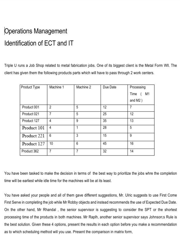 can I have the answer for this pls . Operations