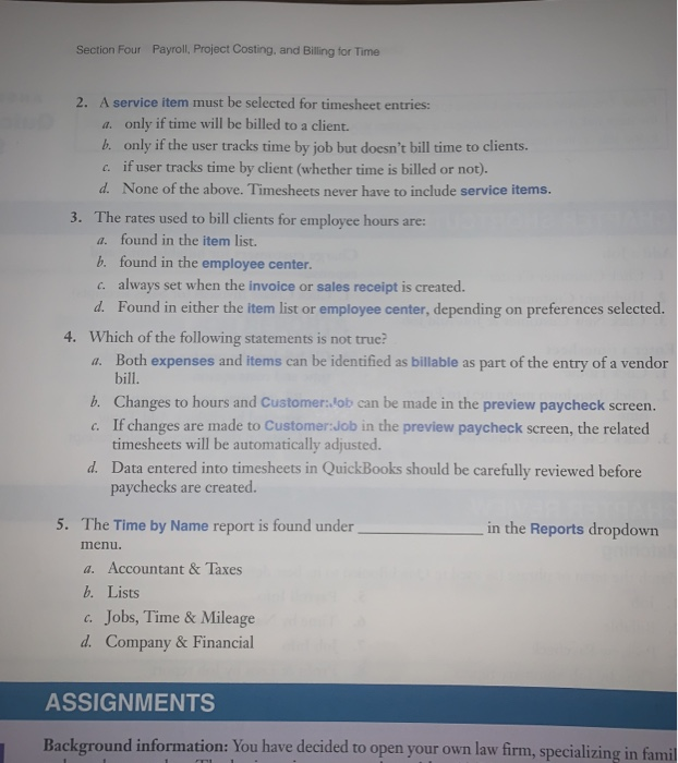 Chapter 9 Project Costing and Billing for time