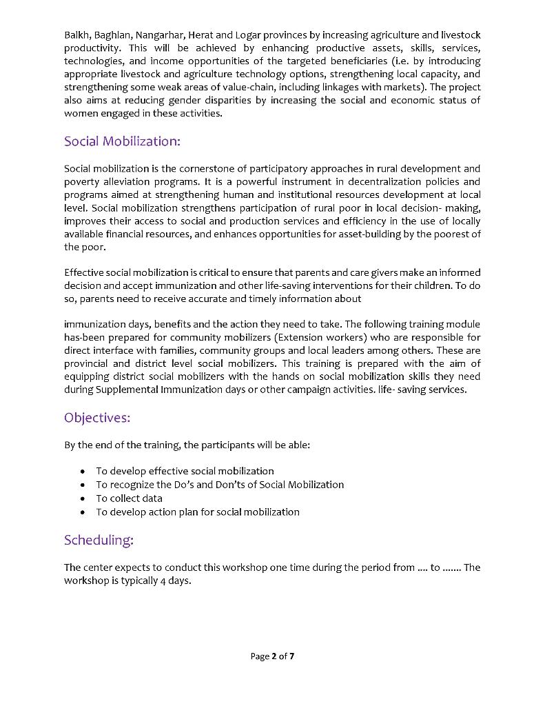 Scenario 1: Read the following Request for